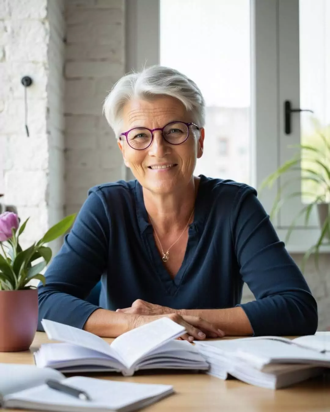 Gerlinde Böhm bei der Monatsplanung